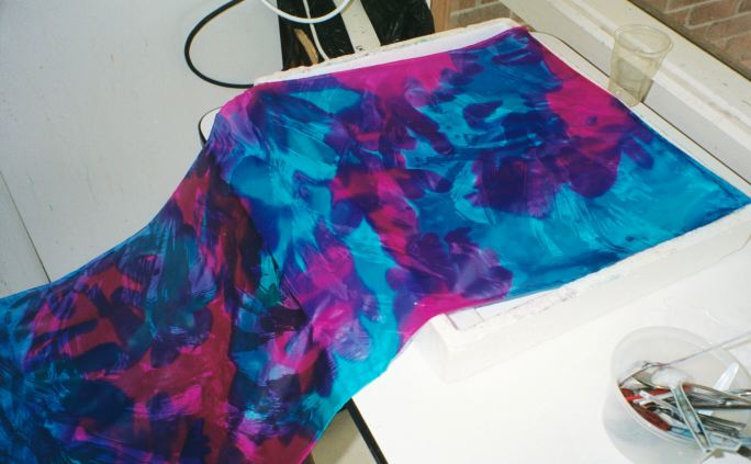 Waxing Lyrical On My First Use of Hot Wax on Hand-painted Silk - Teena Hughes hand-ainted silk scarf